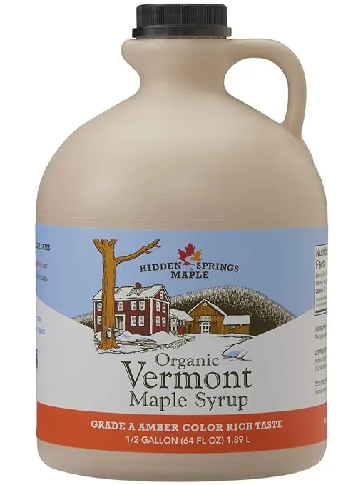 Hidden Springs Maple Organic Vermont Maple Syrup Grade A Amber Rich