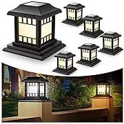 Solar Post Cap Lights Outdoor 2 Color Modes 8 Leds for 4X4 5X5 6X6 Posts Fence D