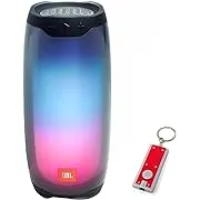 JBL Pulse 4 - Waterproof Portable Wireless Bluetooth Speaker with Light Show, Includes LED Flashlight Key Chain Bonus - Black