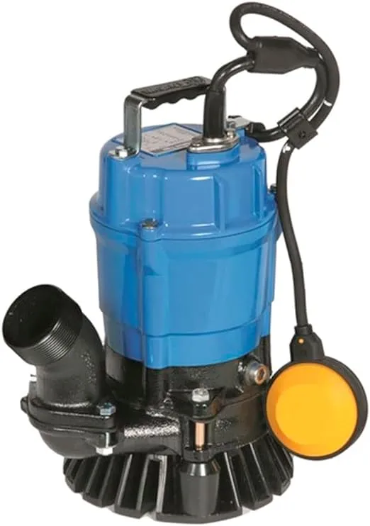 Tsurumi HSZ2.4S; Float Operated semi-Vortex Submersible Trash Pump w/Agitator, 1/2hp, 115V, 2" Discharge