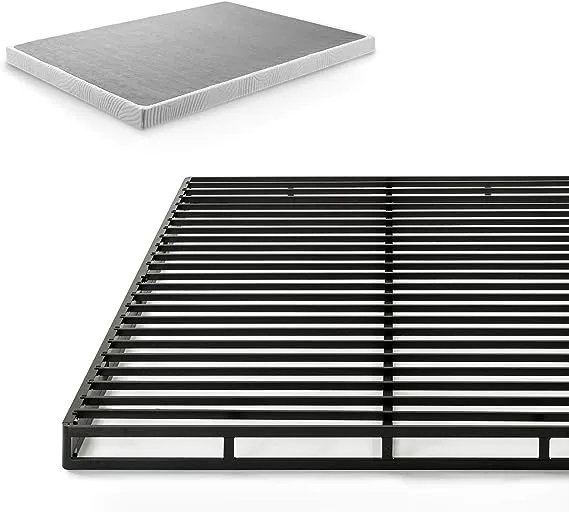 ZINUS Quick Lock Metal Smart Box Spring / 4 Inch Mattress Foundation / Strong Metal Structure / Easy Assembly, King,White