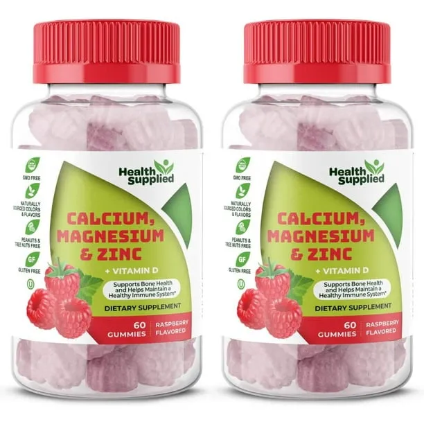 Plant Based Calcium Supplement 600mg with Vitamin D3 K2, Zinc for Bone Strength, Sustainably Sourced Algae Calcium Magnesium 2:1 Ratio, Sugar Free Calcium Gummies 70+ Trace Minerals, Vegan, 60 Counts