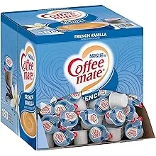 Nestle Coffee mate Coffee Creamer, French Vanilla, Liquid Creamer Singles, Non Dairy, No Refrigeration, Box of 180 Singles