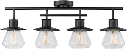 Globe Electric 59530 4-Light Track Lighting, Dark Bronze, Track Lighting, Track Ceiling Light, Track Lighting Kit, Ceiling Lights, Dining Light Fixture, 4 Bulb Kitchen Light, Bulb Not Included