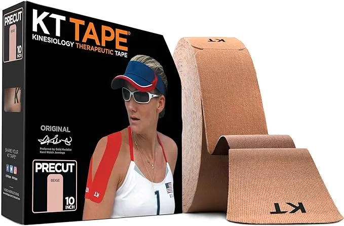 KT Tape, Original Cotton, Elastic Kinesiology Athletic Tape, 150 Precut 10” Strips