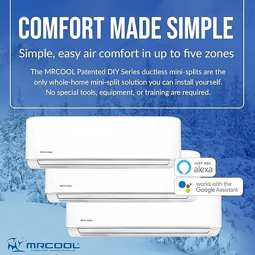 MRCOOL DIY Mini Split 27K BTU 3 Zone 9K+9K+9K Ductless Heat Pump 4th Gen, 25 ft. / 25 ft. / 25 ft.