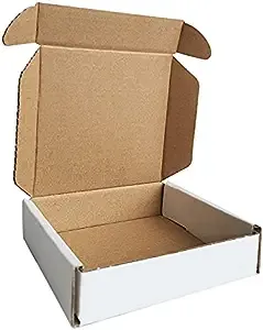 50 Pack 4x4x1'' Small Shipping Boxes, Corrugated Cardboard Mailers for Business, White (CM441)