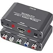 HDMI to Component Vedio Converter,Muosu HDMI to Ypbpr Scaler HDMI Input to Component Video + R/L Audio Output Converter Adapter Support 1080p for PS3,DVD(Aluminum)HDMI to Component Vedio Converter,Muosu HDMI to Ypbpr Scaler HDMI Input to Component Video 