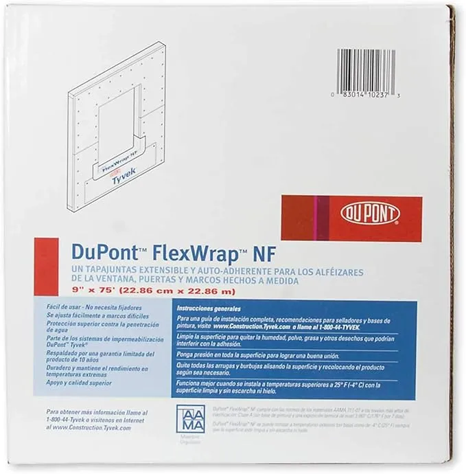 DuPont FlexWrap NF 9" x 75' - Self Adhered Butyl Flashing Tape - 1 Roll