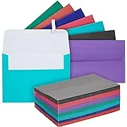 100 Pack Colored 4x6 Envelopes for Invitations, Birthday Cards, Wedding, Photos, Self-Adhesive Peel-Off-and-Stick (A6, 7 Colors)100 Pack Colored 4x6 Envelopes for Invitations, Bir…