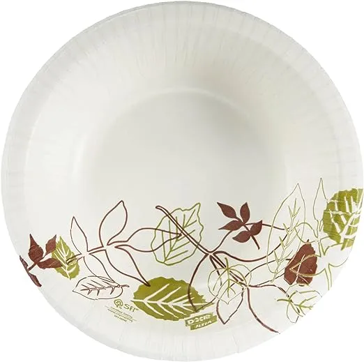 Dixie Pathways Heavyweight Paper Bowls, 20oz, White-green-burgundy, 125-Pack