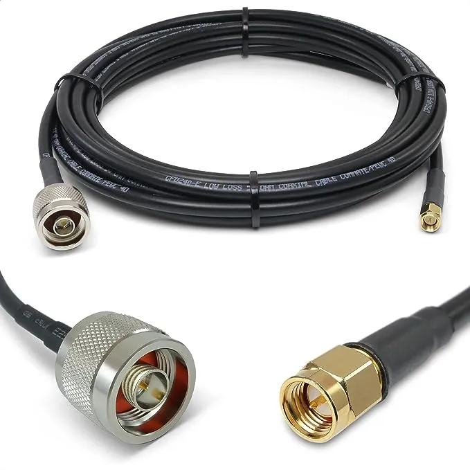 Proxicast 15 ft SMA Male to N Male Premium 240 Series Low-Loss Coax Cable (50 Ohm) for 4G LTE, 5G Modems/Routers, Ham, ADS-B, GPS to Antenna or Surge Arrester Use (Not for TV or WiFi) (ANT-140-020-15)