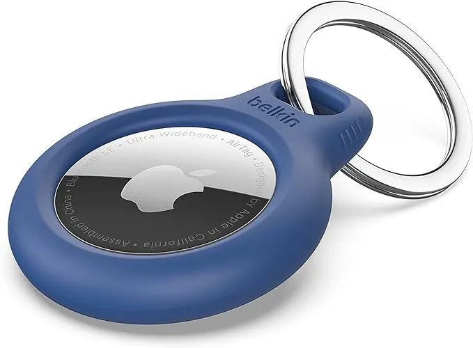 Belkin Secure Holder with Key Ring for Apple Airtag F8W973btBLU - Blue OPEN BOX