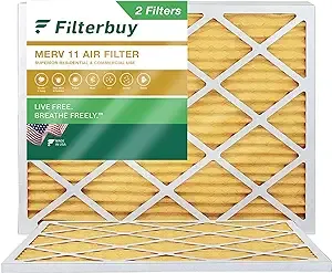 Filterbuy 12x18x1 Air Filter MERV 11 Allergen Defense (2-Pack), Pleated HVAC AC Furnace Air Filters Replacement (Actual Size: 11.50 x 17.50 x 0.75 Inches)