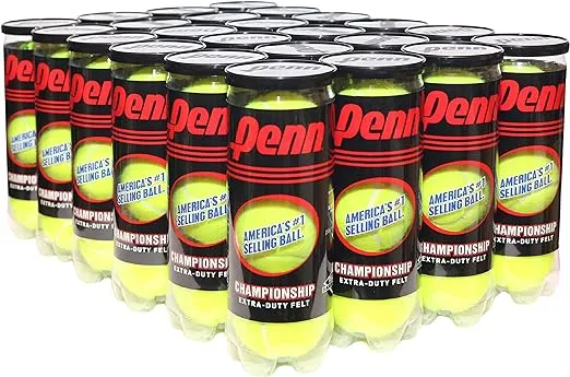 Penn Championship Tennis Balls - Extra Duty Felt Pressurized Tennis Balls - 24 Cans, 72 Balls