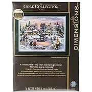 Dimensions Gold Collection Counted Cross Stitch Kit, Treasured Time Christmas Cross Stitch, 16 Count Dove Grey Aida, 16'' x 12''