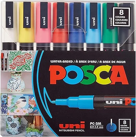 POSCA Coloring 8 pk Fine Paint Markers