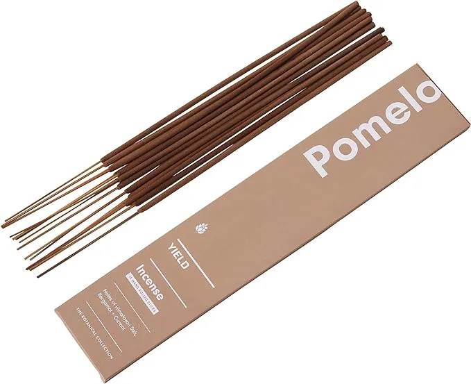 Yield Pomelo Incense Sticks - Bergamot, Currant, & Himalayan Salt - Handmade, Calming Incense Stick Pack - Non Toxic Incense Made with Essential Oils - 1 Hour Burn Time - 15 Incense Sticks