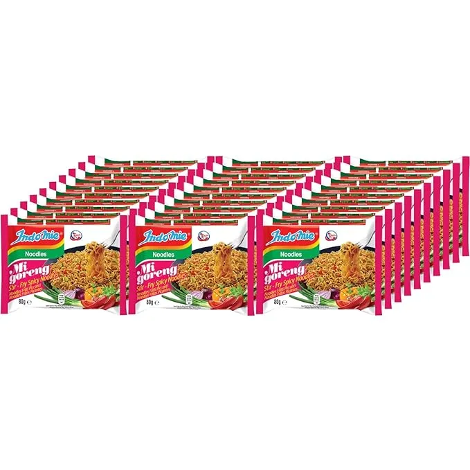 Indomie Mi Goreng Instant Stir Fry Noodles, Halal Certified, 2.99 Ounce (Pack of 30)