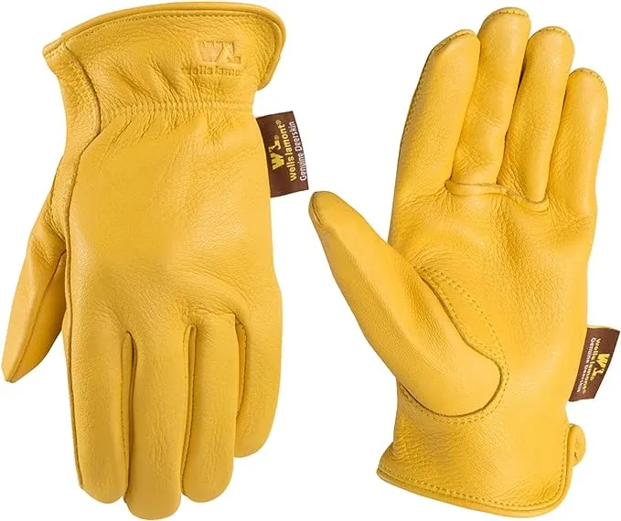 Wells Lamont Men's Deerskin Full Leather Light-Duty Driving Gloves | Large (962L), Gold