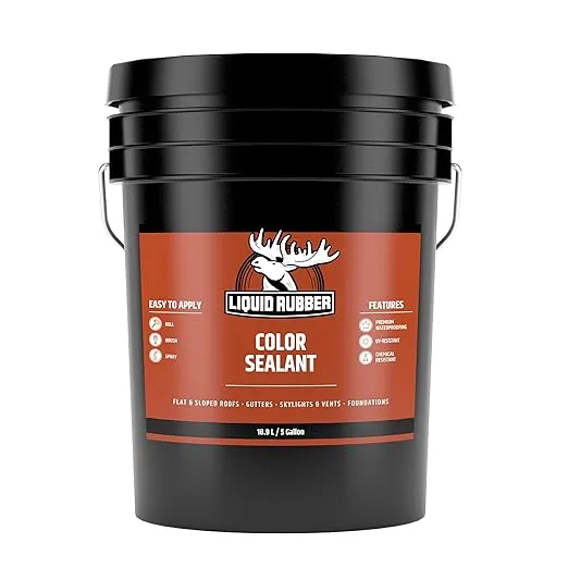 Liquid Rubber Color Sealant - Multi-Surface Leak Repair Indoor and Outdoor Coating, Water-Based, Easy to Apply, Hunter Green, 5 Gallon