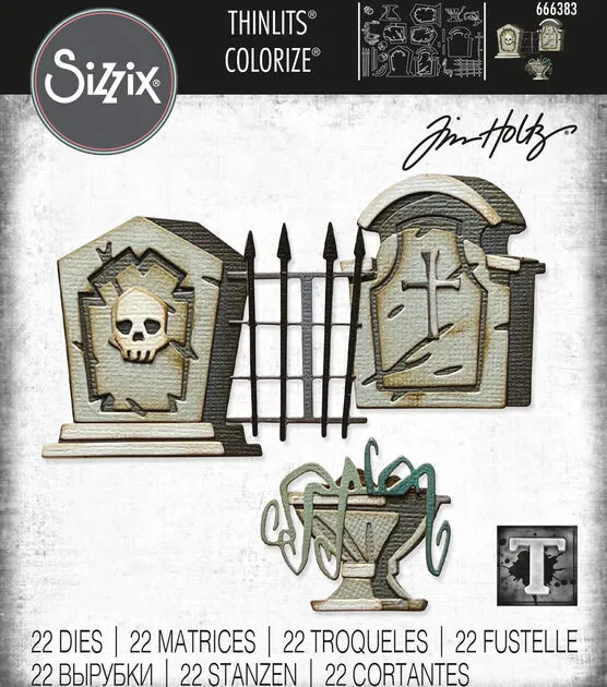 Tim Holtz Thinlits Dies: Graveyard Colorize, by Sizzix (666383)