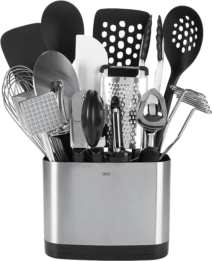 OXO Good Grips 15-Piece Everyday Kitchen Utensil Set, Silver