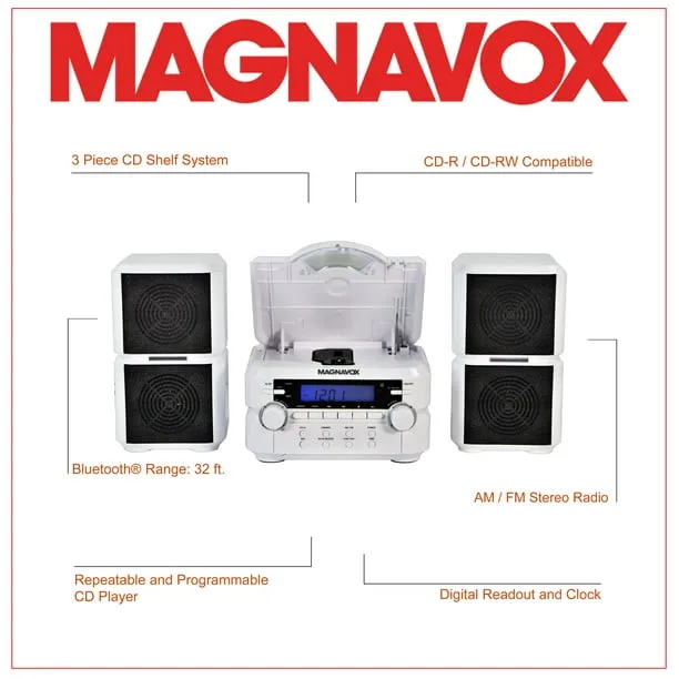 Magnavox 3-Piece CD Shelf System