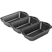 Tiawudi 3 Pack Nonstick Carbon Steel Baking Bread Pan