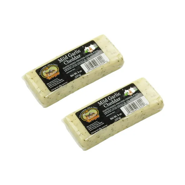 Troyer Cheese Green Onion Flavor Cheese Shelf Stable Pasteurized 8 Oz Pack of 2