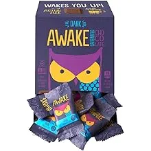 Awake Caffeinated Dark Chocolate Bites - 50 Bars/Carton