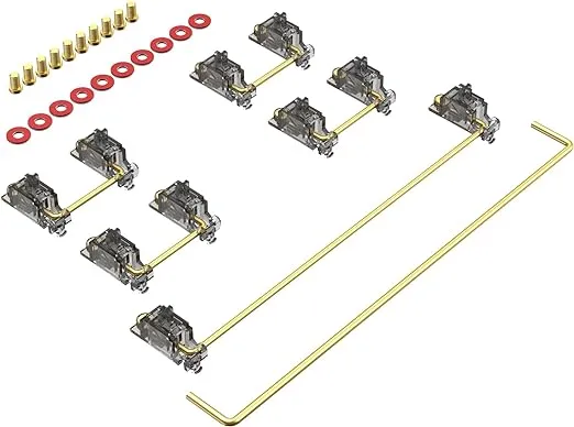 DUROCK Stabilizer V3, Screw in Stabilizers with 2u 6.25u 7u Wires, PCB Mount Keyboard Stabilizers for Mechanical Keyboards (V3 Smokey 100% Kit)