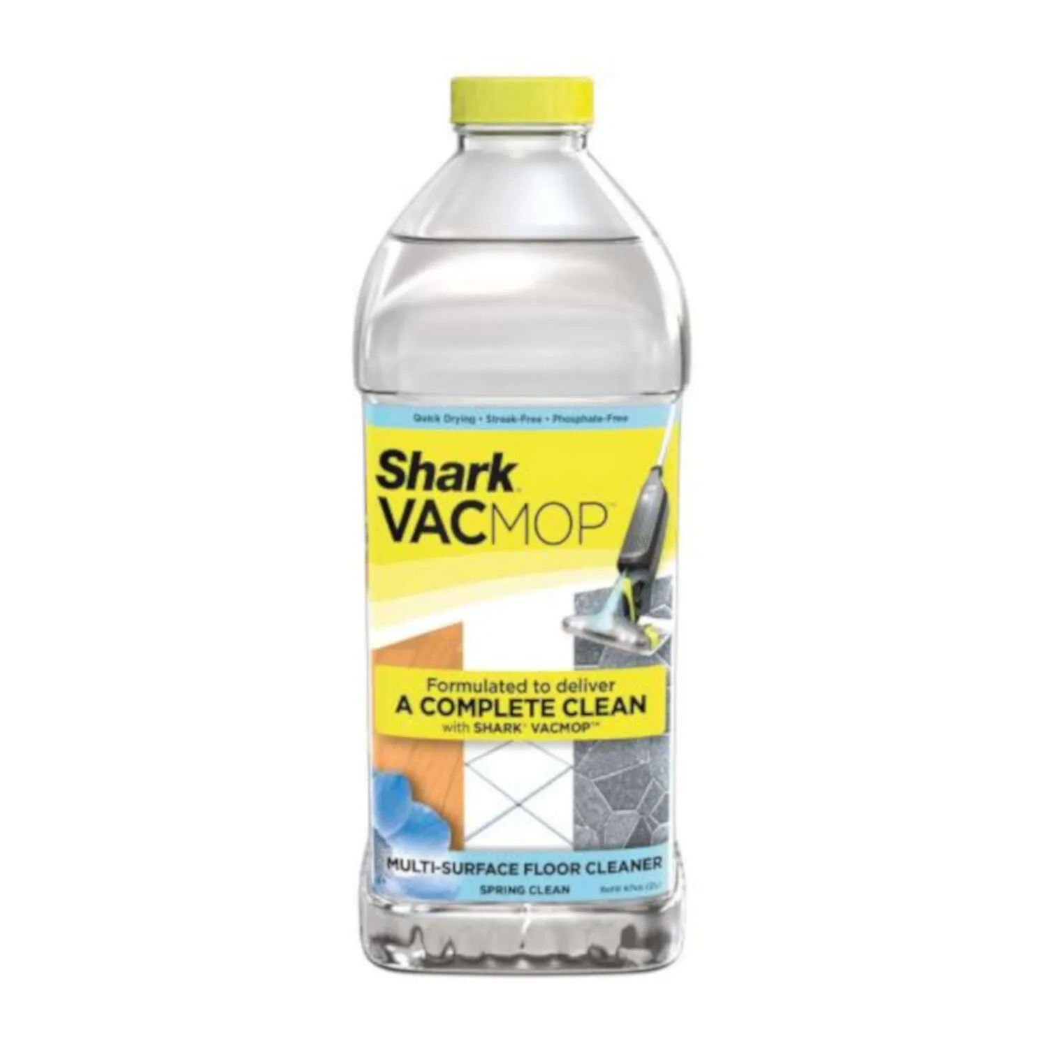 Shark VCD60 VACMOP Disinfectant Cleaner, Lemon Refill 2L Bottle, 4.2 in L x 4.7 in W x 11 in H, Clear, 67 Fl Oz (Pack of 1)