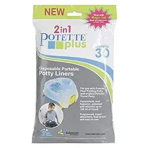 Kalencom Potette Plus Potty Seat Liners - Disposable, Leakproof Liners for Travel Potty Seat - Fragranced to Absorb Odor - 30 Count