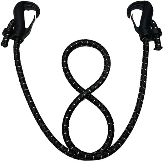 JOYEYOU Bungee Cords with Adjustable Hooks, Black/White, 48- inch ï¼ 4 PCSï¼ for