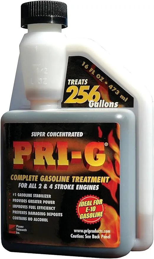 PRI-G Fuel Stabilizer For Gasoline Treatment 16oz Lubricity Stability Power Pack