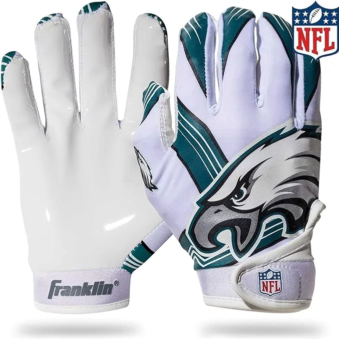 Franklin Sports Youth Football Receiver Gloves For Kids, NFL Team Logos and Silicone Palm, Youth Medium/LargeFranklin Sports Youth Football Receiver Gloves For Kids, NFL Team Logos and Silicone Palm, Youth Medium/Large