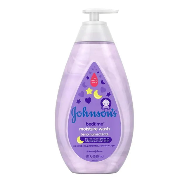 Johnson's Tear-Free Bedtime Baby Moisture Wash with Soothing NaturalCalm Aromas, 27.1 oz