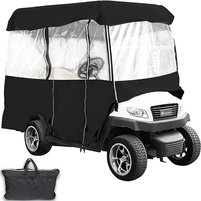 BotaBay Golf Cart Cover 4-Sided Golf Cart Enclosure Club Car EZGO Yamaha Premium