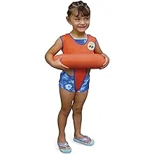 Poolmaster Learn-to-Swim Vest, Adjustable Tube Floatation Swim Trainer and Swim Aid for Kids Ages 3 to 6 Years, Blue