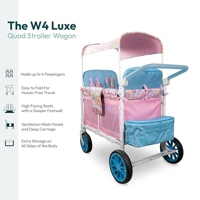 Wonderfold W4 Luxe Quad Stroller Wagon - Volcanic Black