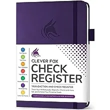 Clever Fox Check Register Book - Deluxe Transaction Register, Accounting Ledger Book, Checkbook Register & Checking Account Register Book for Personal and Work Use, A5 Hardcover - Dark Blue