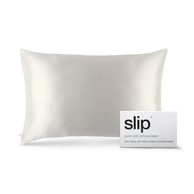 Slip Silk Queen Kissenbezug, 50,8 x 76,2 cm, 100 % reine Maulbeerseide, 22 Momme, Anti-Aging, Anti-Schlaf-Falten, Weiß