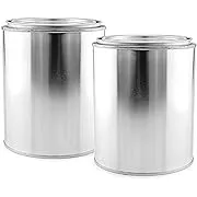 Empty Quart Paint Cans with Lids (2 Pack); Unlined Metal Paint Cans Value Pack