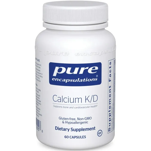 Pure Encapsulations Calcium K/D | Supplement for Bone Strength, Immune System, Colon, and Cardiovascular Health* | 60 Capsules