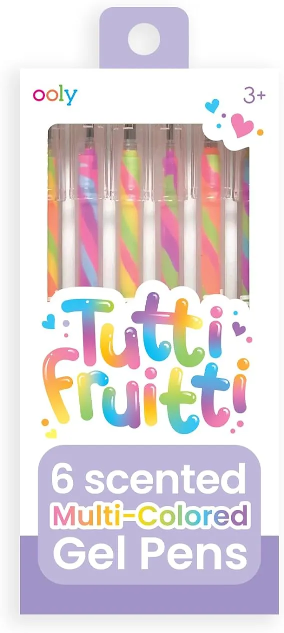 Ooly Scented Tutti Fruitti Color Changing Gel Pens Set of 6-1.00mm NIB, Color Changing as you Write, Pens for Kids, Adults, Art and stationery Supplies [Tutti Fruitti Color Changing - 6 Pack]