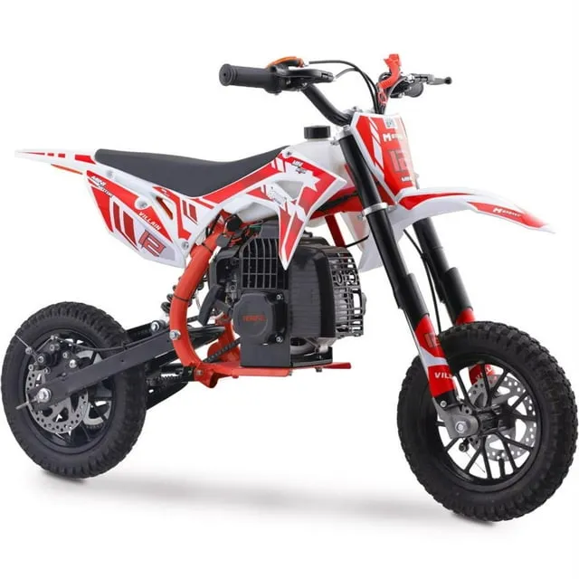 MotoTec Villain 2-Stroke Kids Gas Dirt Bike With Red MT-DB-52cc-Villain_Red