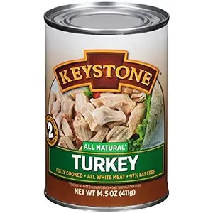 Keystone All Natural Canned Turkey 14.5 Oz Fully Cooked | No Water Added | Ready to Meat | Quick Meals Emergency Survival Food Canned Meat Pack of 1