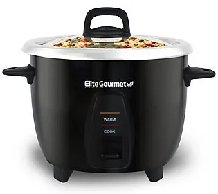 Elite Gourmet ERC2010B Electric Rice Cooker with Stainless Steel Inner Pot Makes Soups, Stews, Porridge's, Grains and Cereals, 10 cups cooked (5 Cups uncooked), Black