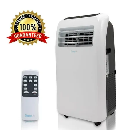 SereneLife Compact Home AC Cooling Unit with Built-in Dehumidifier & Fan Modes, 14,000 BTU, (White)